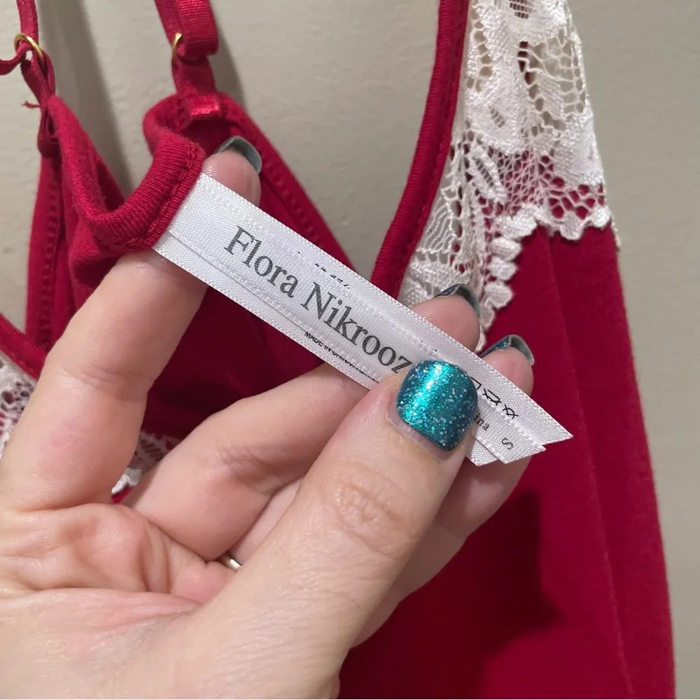 Flora Nikrooz Lace Trim Cami Pajama Top Apple Red Women’s Size Small NWT - Image 8