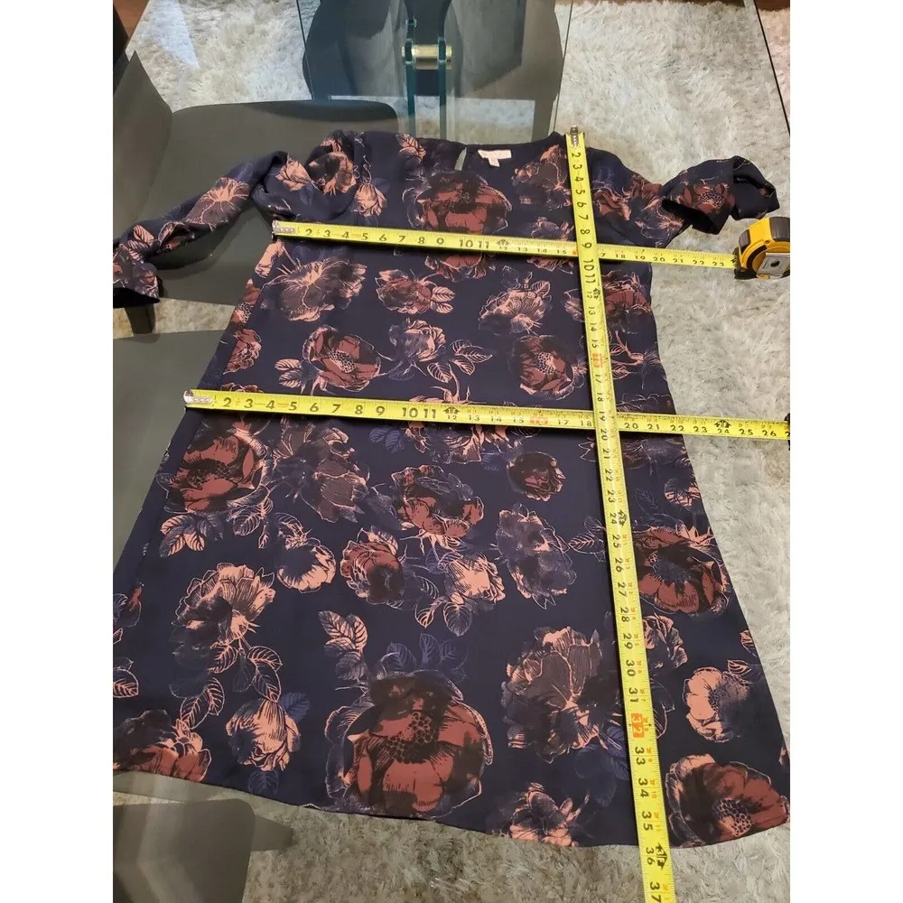 Lila Rose Women's Blue Polyester Round Neck Long Sleeve Knee Length Dress Size 8 - Image 11