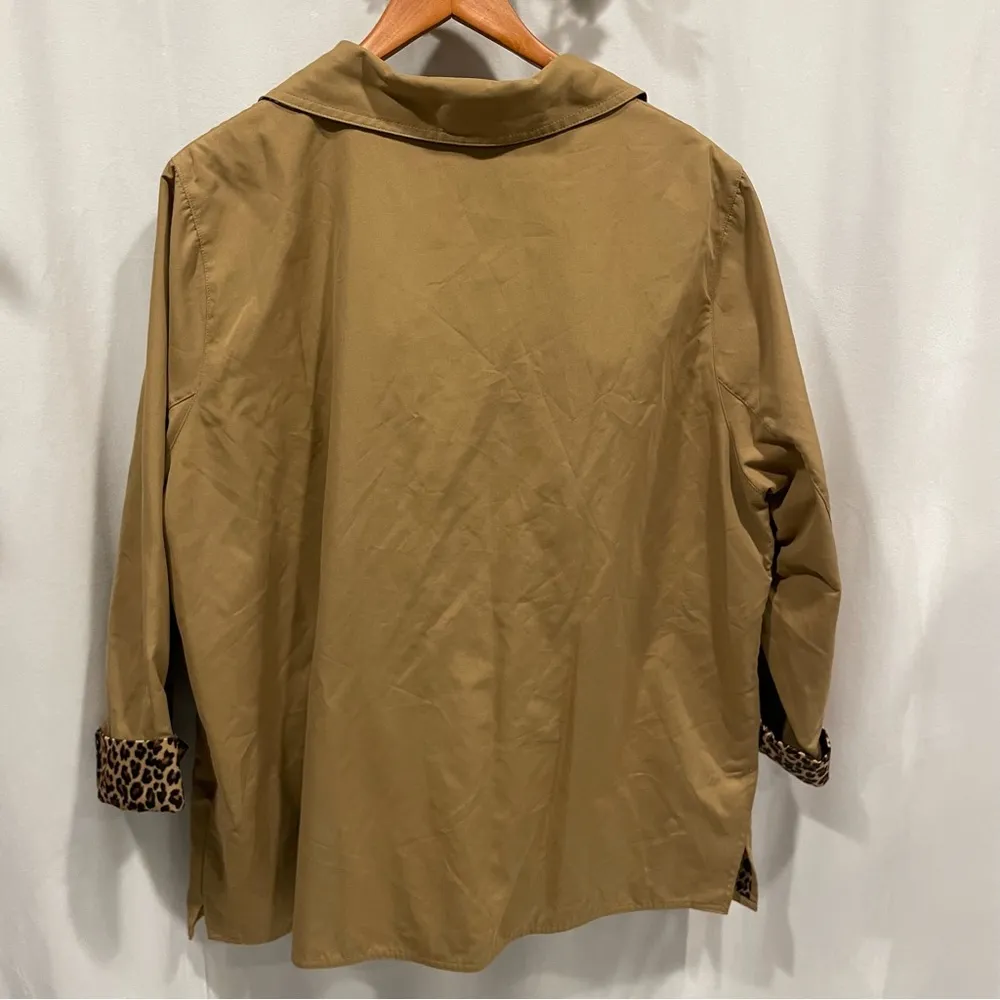 Cute camel tan leopard lined rain jacket Vintage 80’s - Image 7