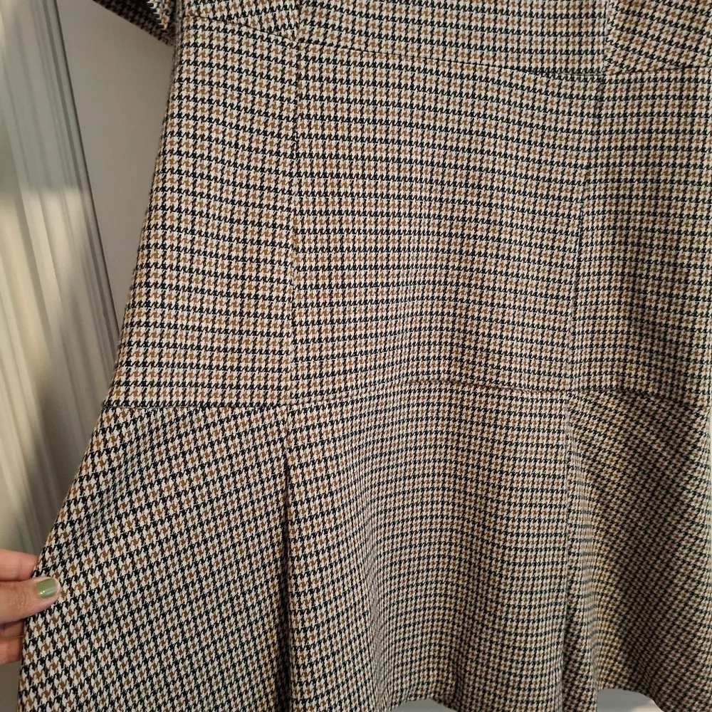 Calvin Klein Size 14 Black and White Houndstooth Dress - Image 5