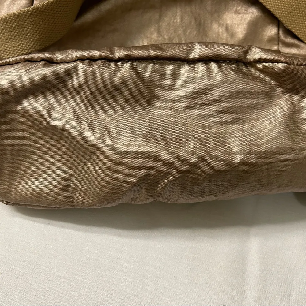 Kipling Backpack Purse Bag Drawstring With Monkey Key Chain Shiny Gold Color - Image 11