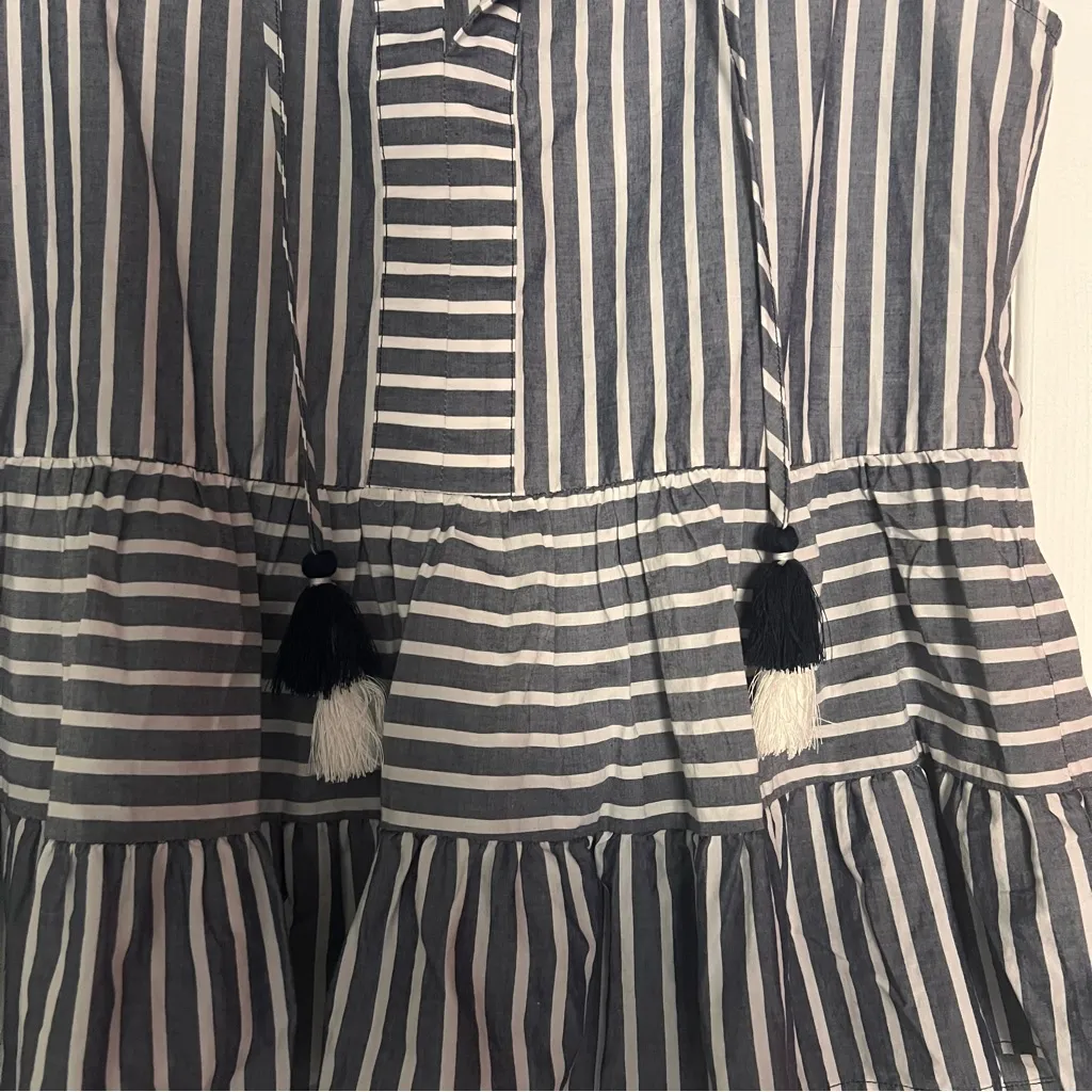 Vineyard Vines  Navy and White Striped Blouse - Image 5