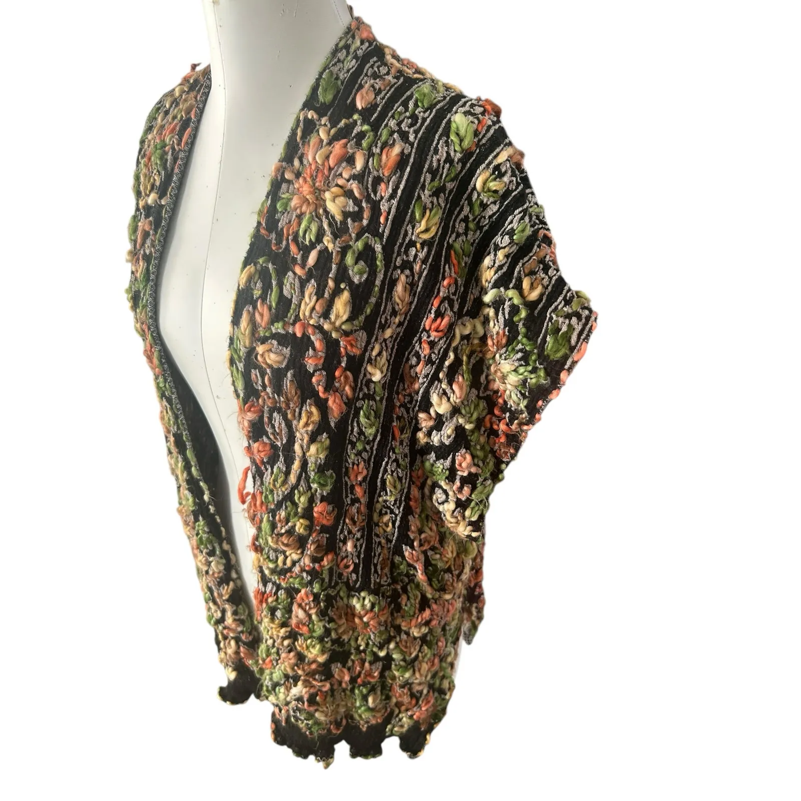 Soft Surroundings Textured Woven Tapestry Vest Floral Boho Lagenlook Womens OS - Image 6