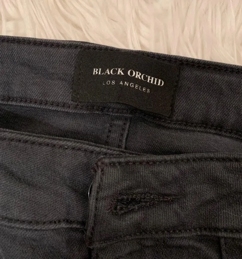 Black orchid bell bottom frayed jeans - Image 4