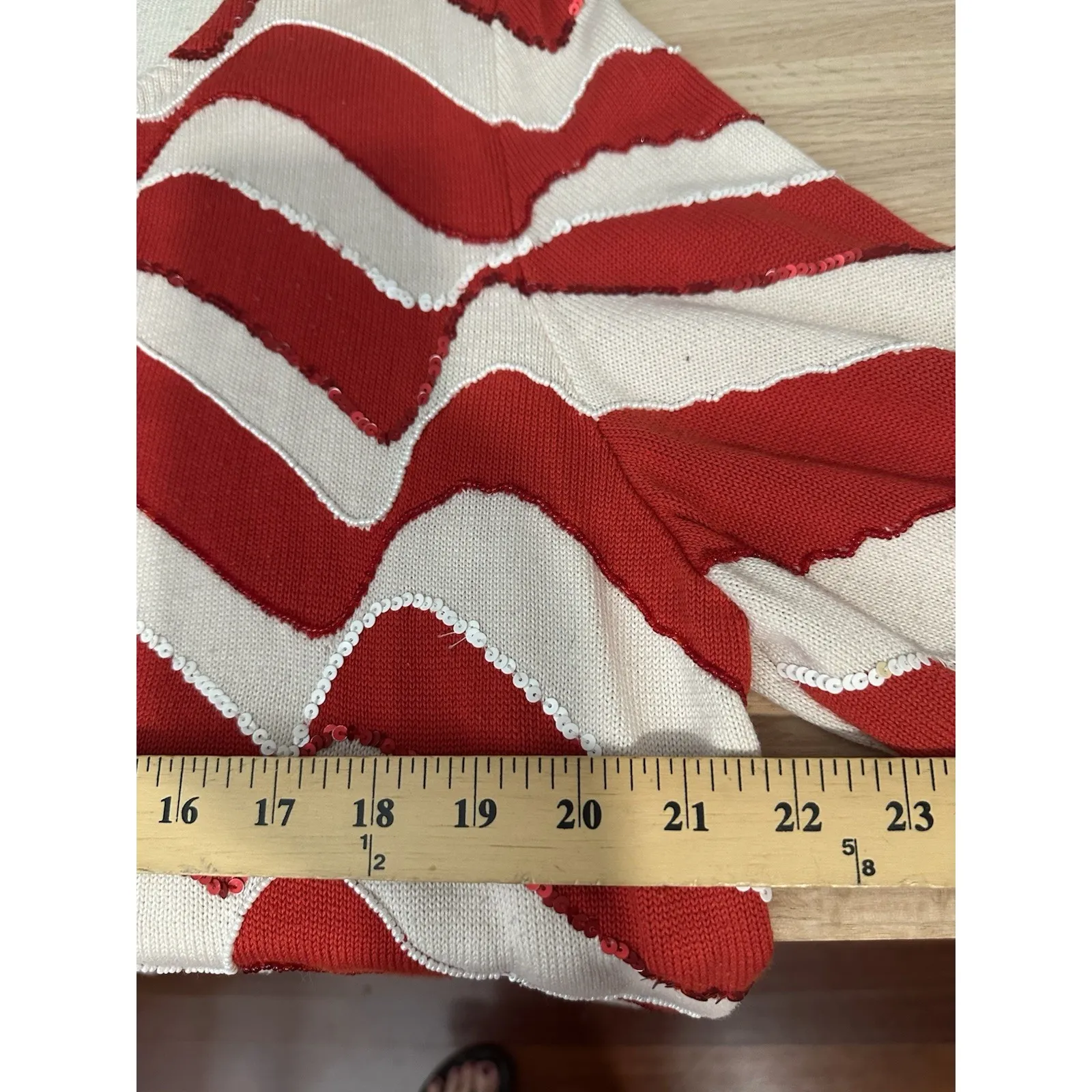 Michael Simon Sweater Women's XL Fourth of July Silk Beaded Button Up #M9 - Image 9