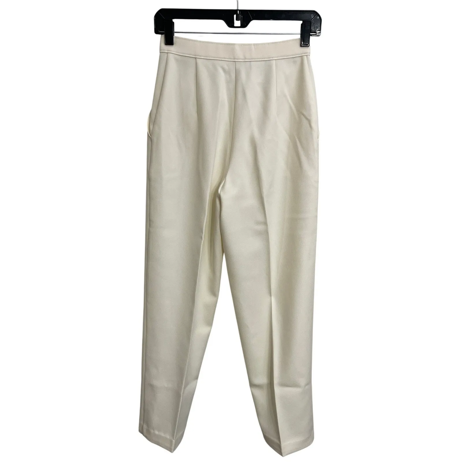 Vintage 70s Bend Over Levi's USA Cream Pleated High Rise Trousers Pants Size 4 - Image 2