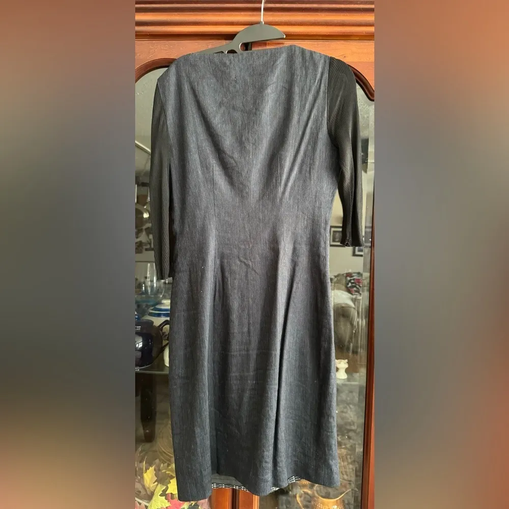 Elie Tahari Dress Colleen Tweed Black Combo Elbow Sleeve Dress - Image 3