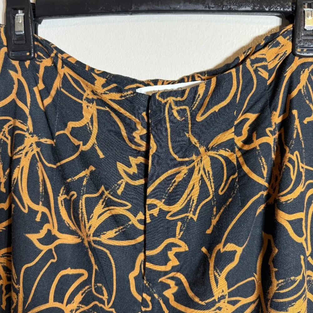 ASTR The Label Sadie Wide Leg Abstract Print Linen Pants Womens Small Black Rust - Image 9