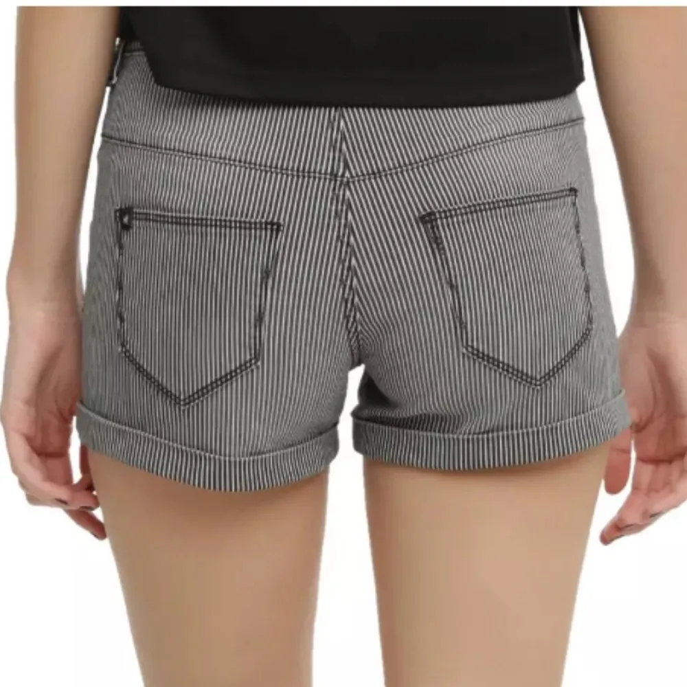 Blackheart Black White Stripe High Rise Short - Image 2