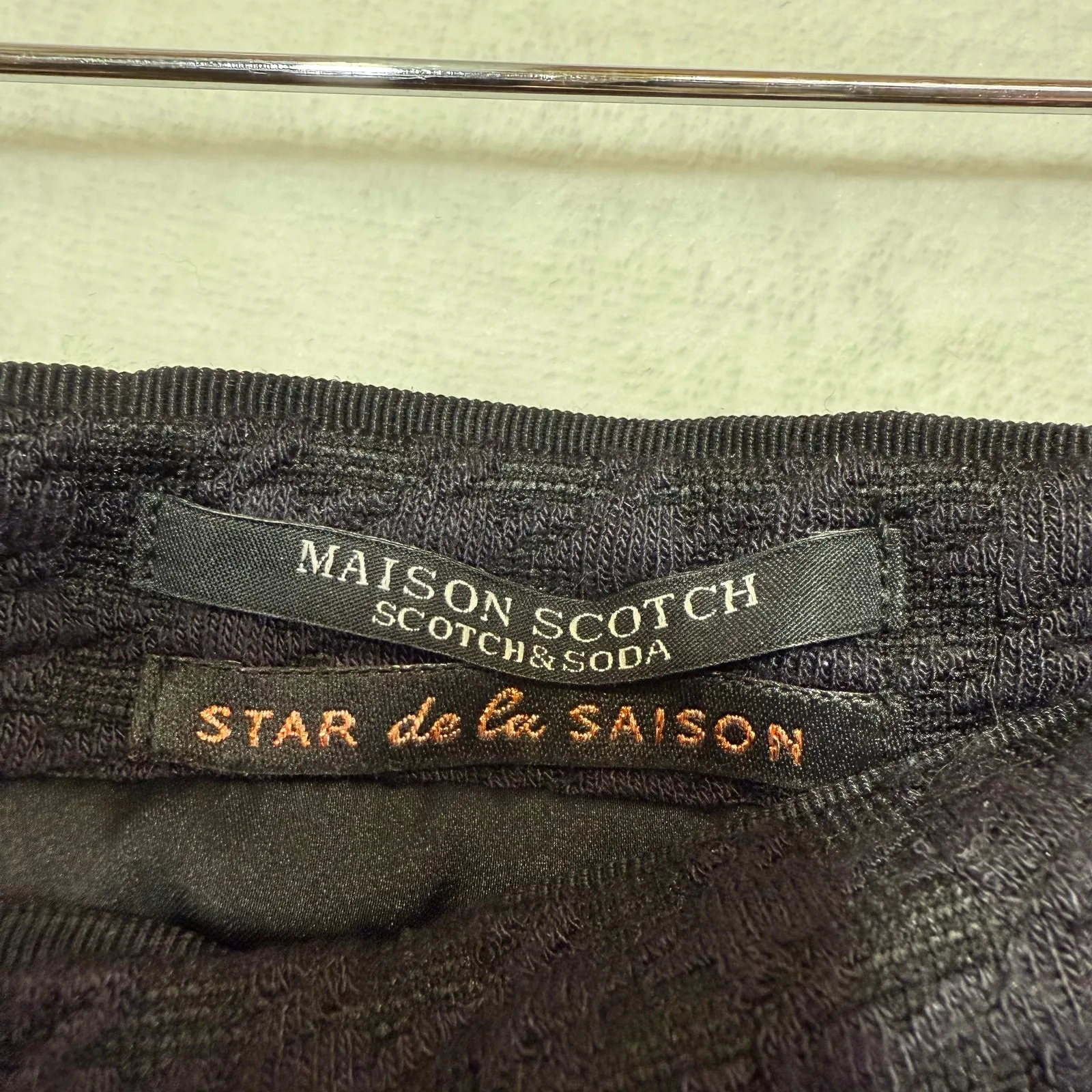 Maison Scotch S Black Purple Textured Skirt A-Line Minimal Houndstooth Y2K Retro - Image 6