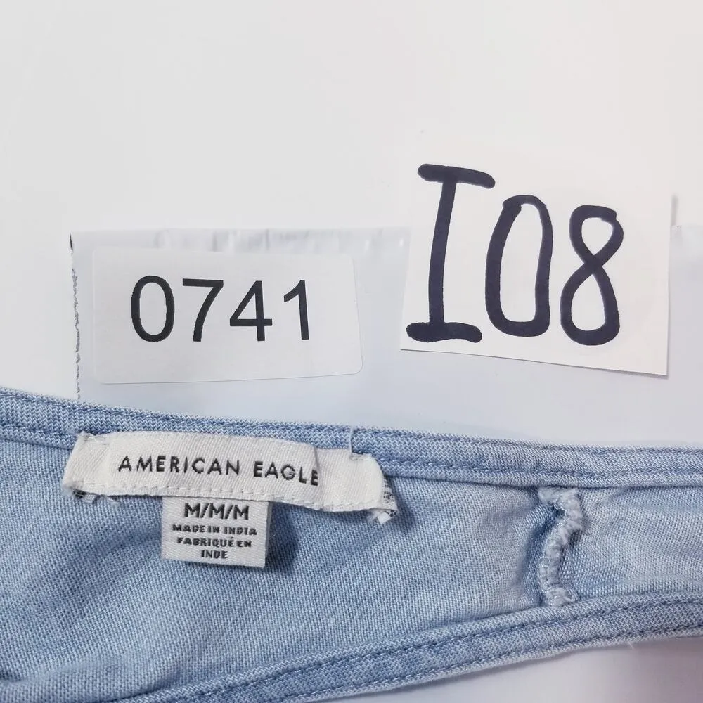 AEO American Eagles Chambray Denim Ruffle Romper - Image 14