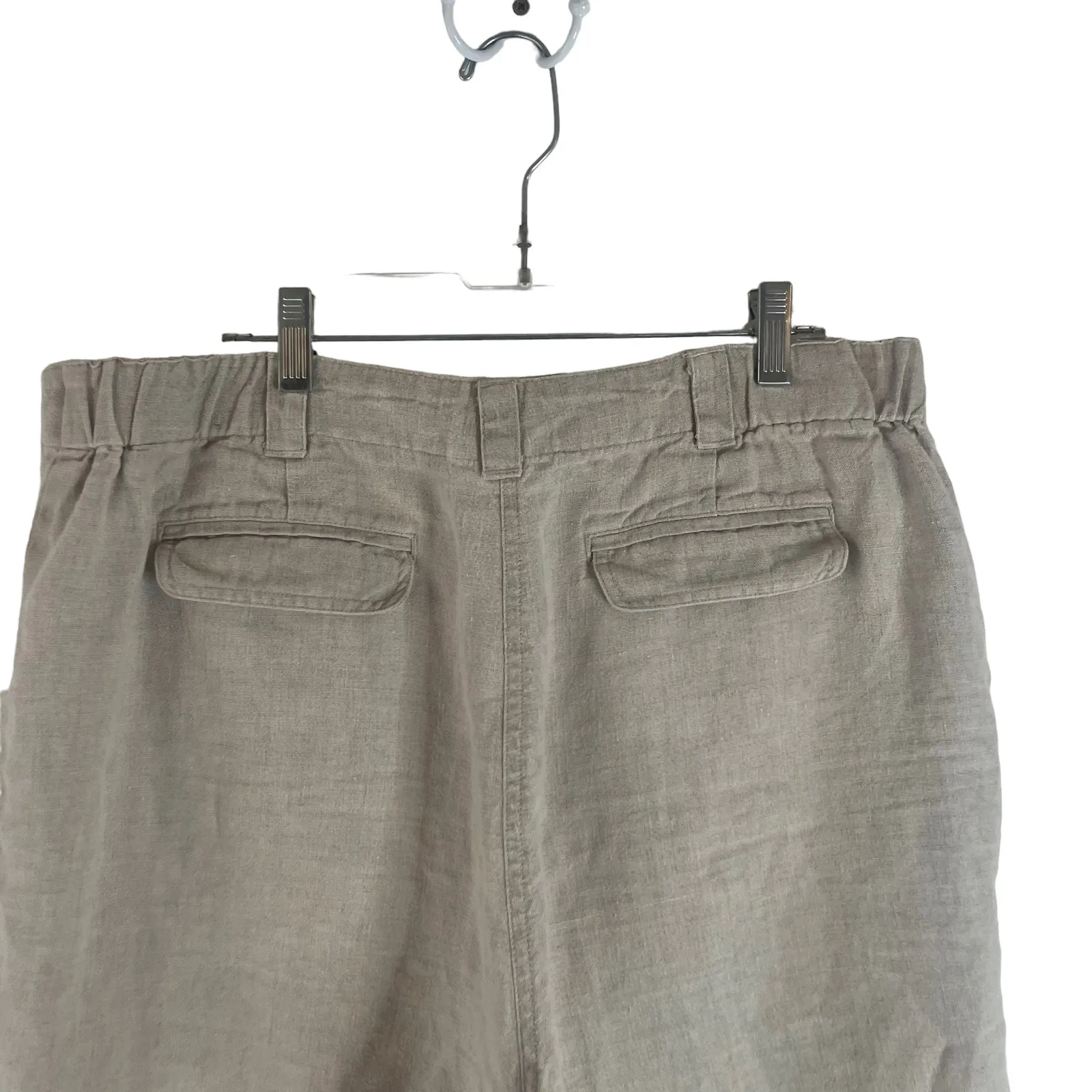 J. Jill Women's Size 12 100% Linen Tan Oat Cream Breathable Shorts‎ - Image 5