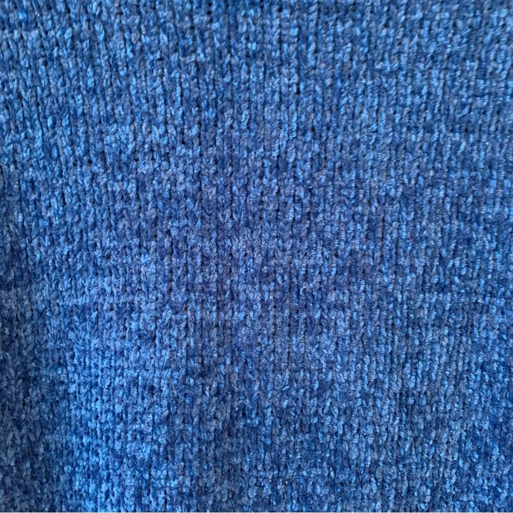 Vintage Joan Leslie Blue Chenille Turtleneck Cable Knit Sweater Korea Small S - Image 5