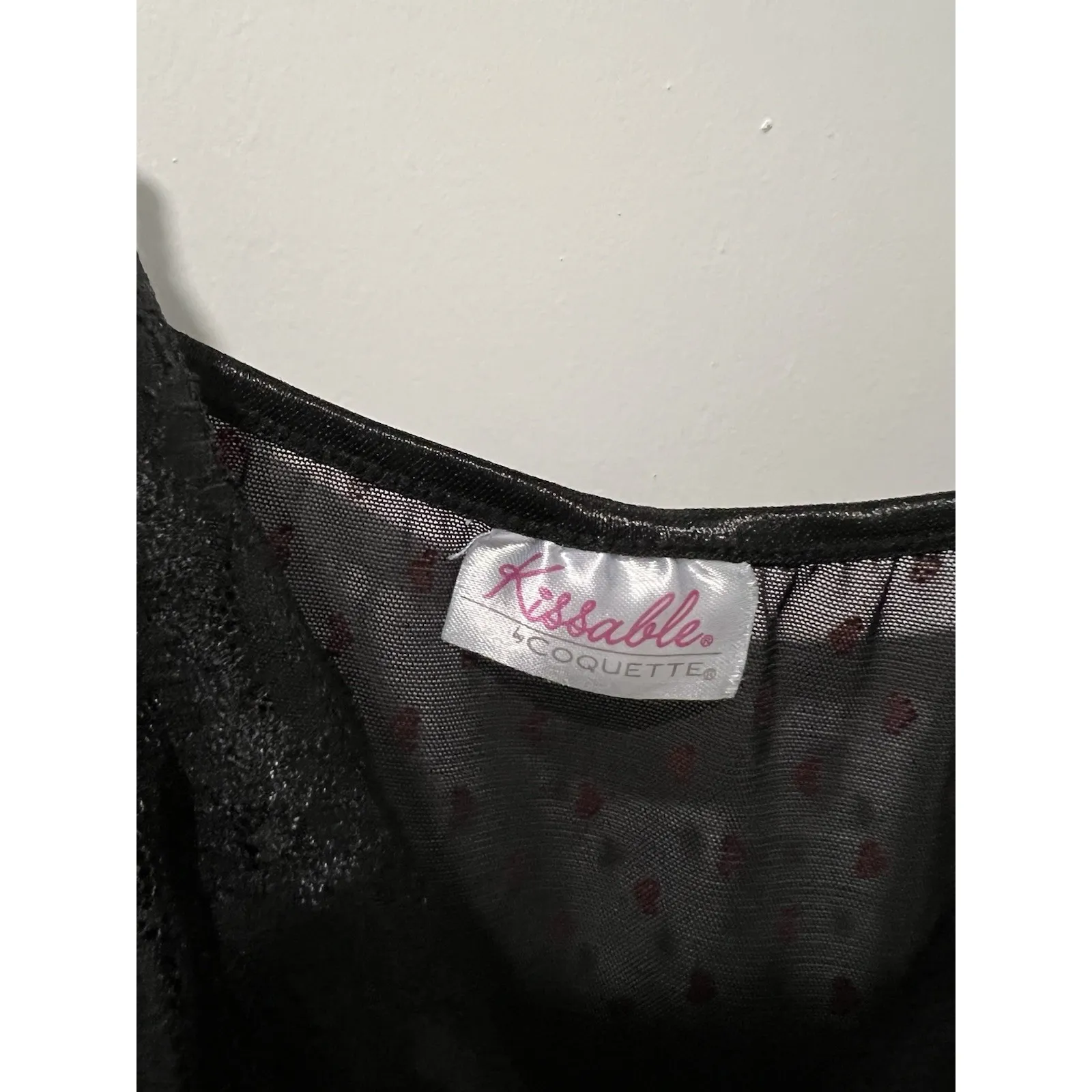 ✨ Kissable by Coquette Lingerie Top Black Red Hearts One Size‎ Sexy Sheer Size undefined - Image 5