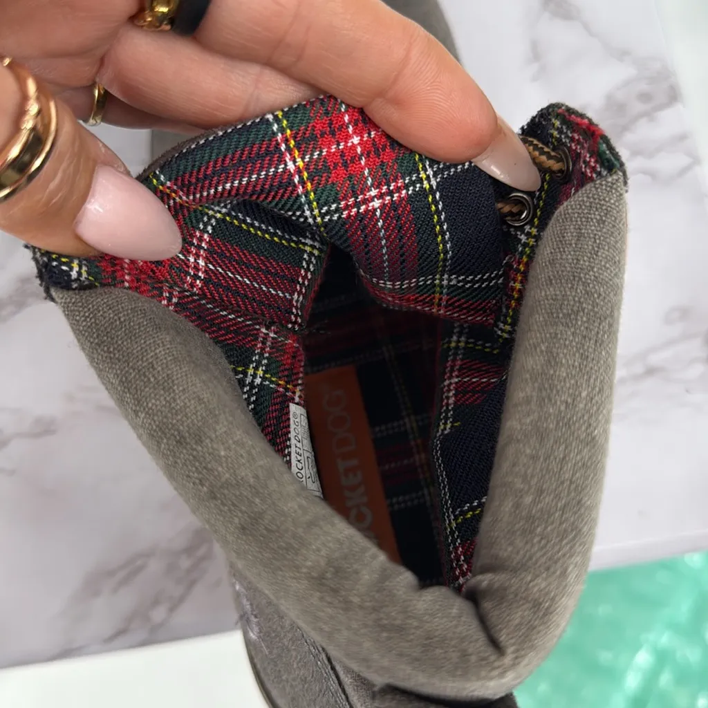 ROCKET DOG Tillie Gray Lace Up Combat Boots Hiking Outdoor Casual Comfy‎ Sz 8 M - Image 5