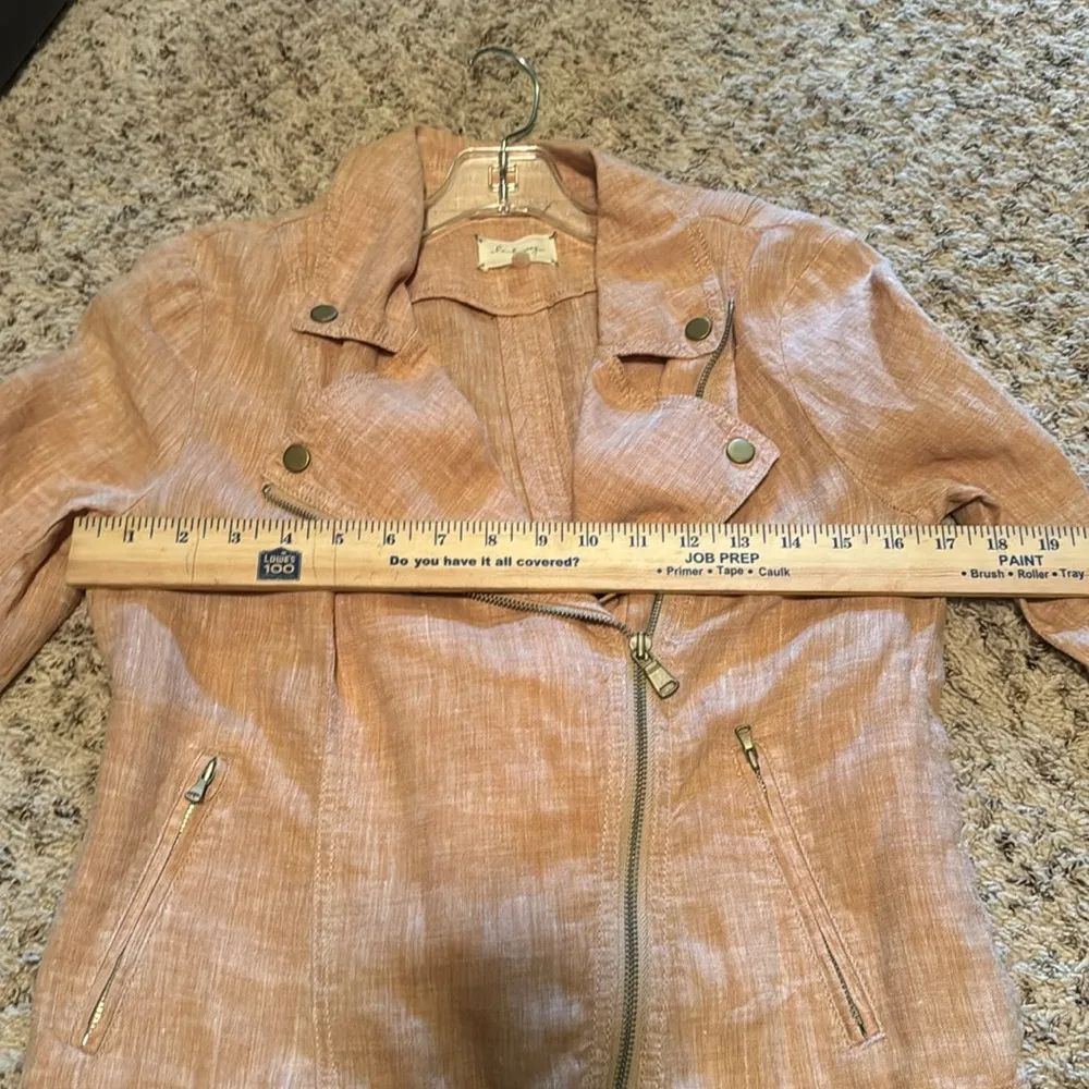 Lou & Grey 100% linen blush‎ moto jacket, small - Image 9