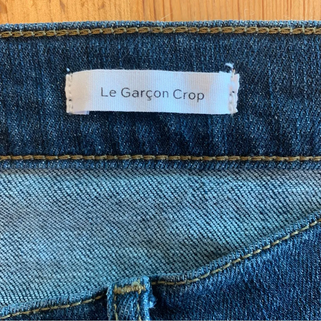 Frame Le Garçon Crop Boyfriend Distressed in Covant Wash Jeans Size 34 - Image 3