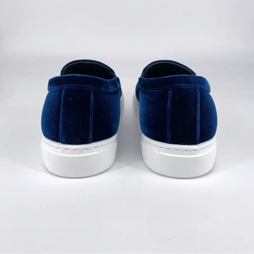 M. GEMI Cerchio Velvet Slip On Sneakers Blue 38.5 Size 8 - Image 7