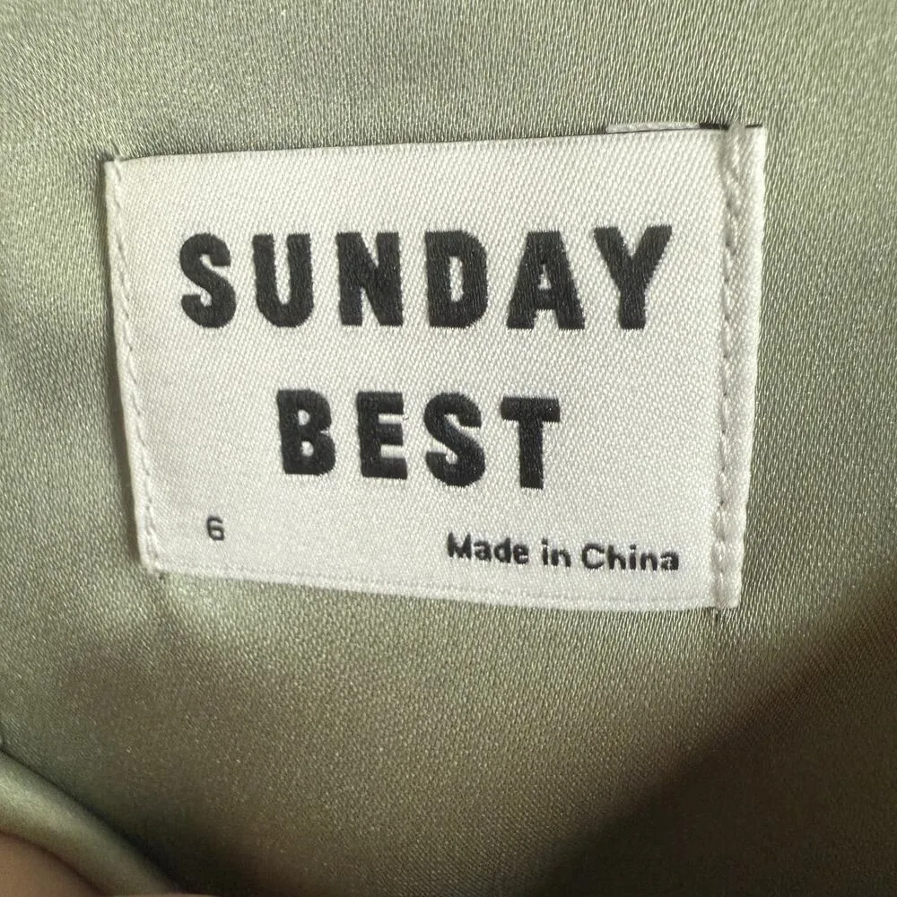 ARITZIA | Sunday Best Agnes Shimmer Satin Mini Dress Silent Storm Green Satin 6 - Image 5