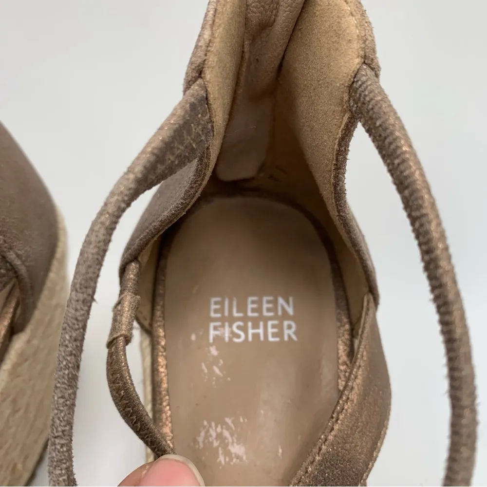 Eileen Fisher Wanda Tumbled Nubuck Espadrille wedge size 7.5 NWOB 1191 - Image 3