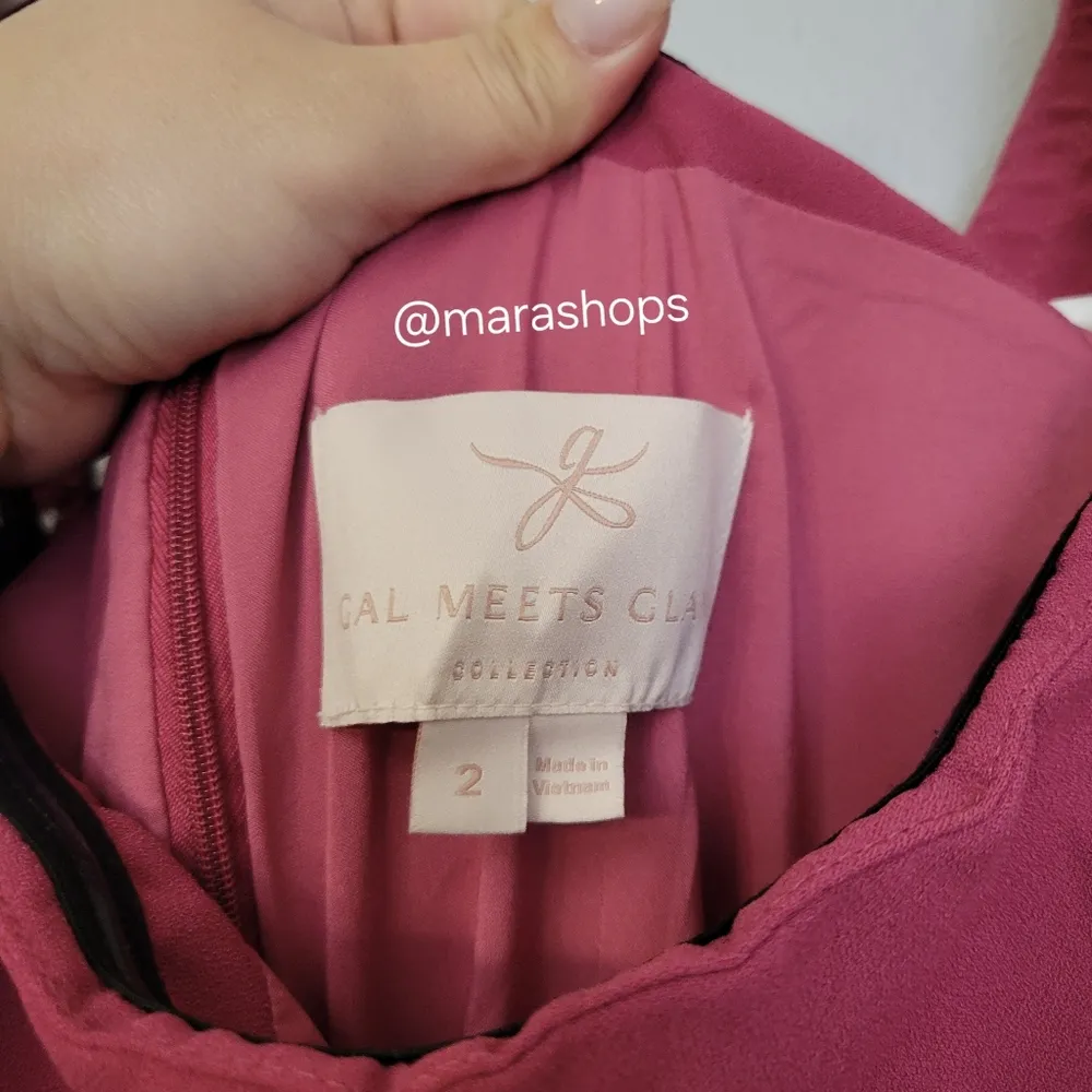 Gal Meets Glam Meredith Crepe Off the Shoulder Pink Jumpsuit - Image 6