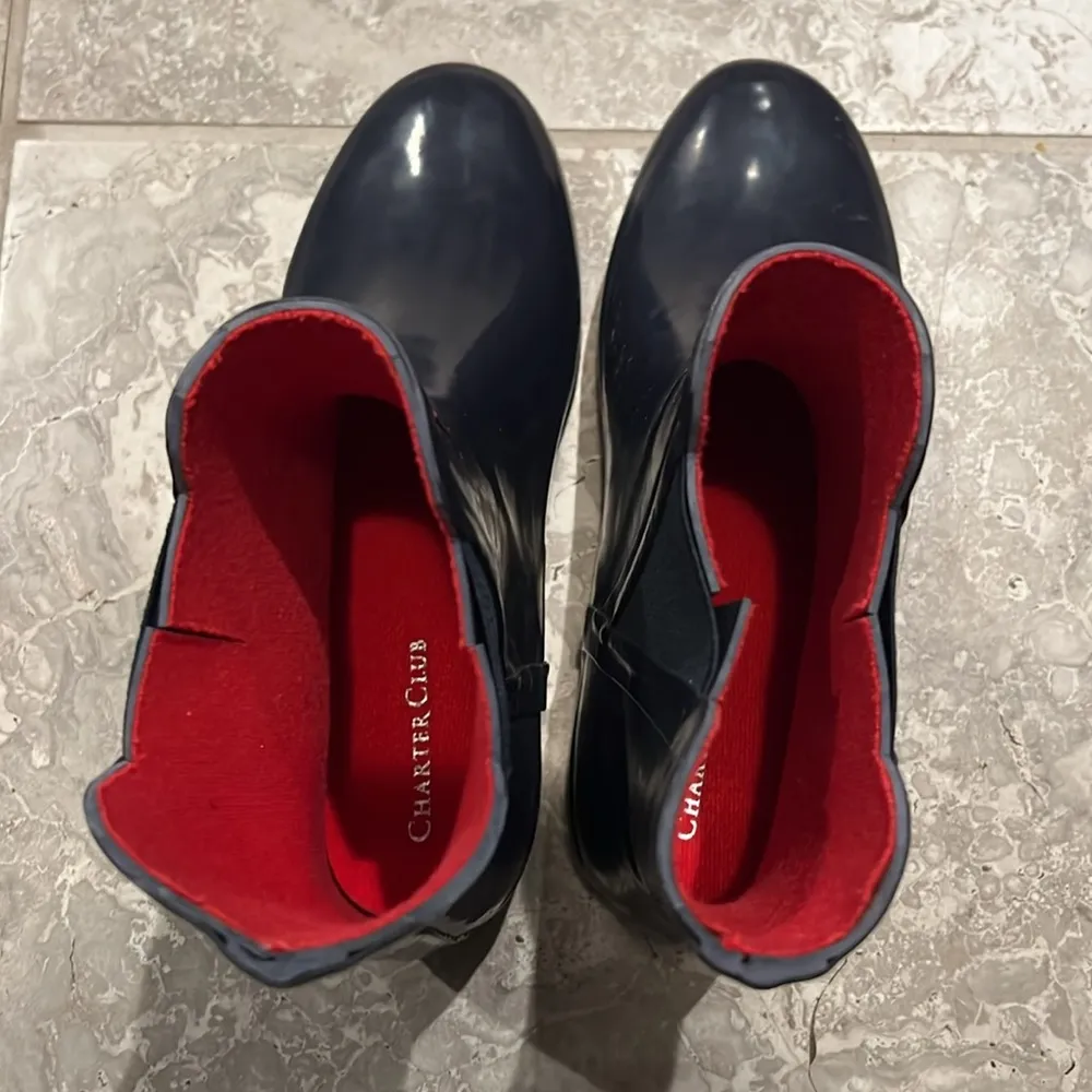 Charter Club Cloudburst Outdoor Stretch Rain Boots in Navy EXCELLENT - Image 7