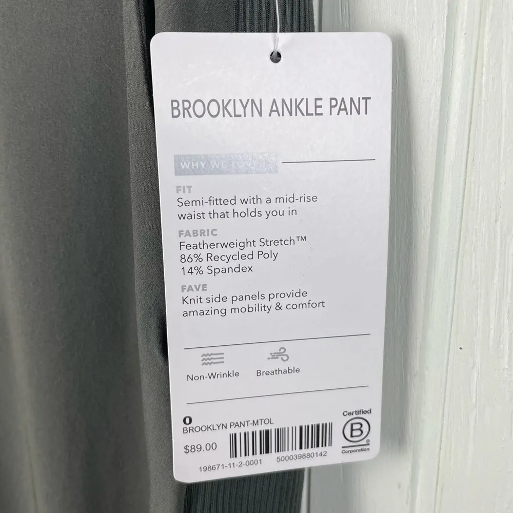 NEW Athleta Brooklyn Ankle Pant Mountain Olive Green Women's Size 0 Style 198671 - Image 8