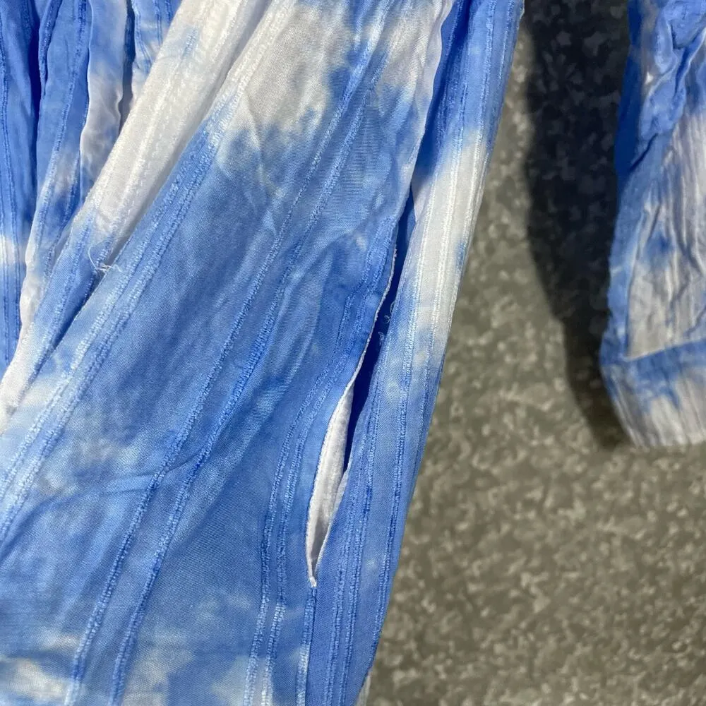 Skylar + Madison Women's Boho Chic Blue Tie Dye Tunic Top - Size Small - Artsy - Image 6