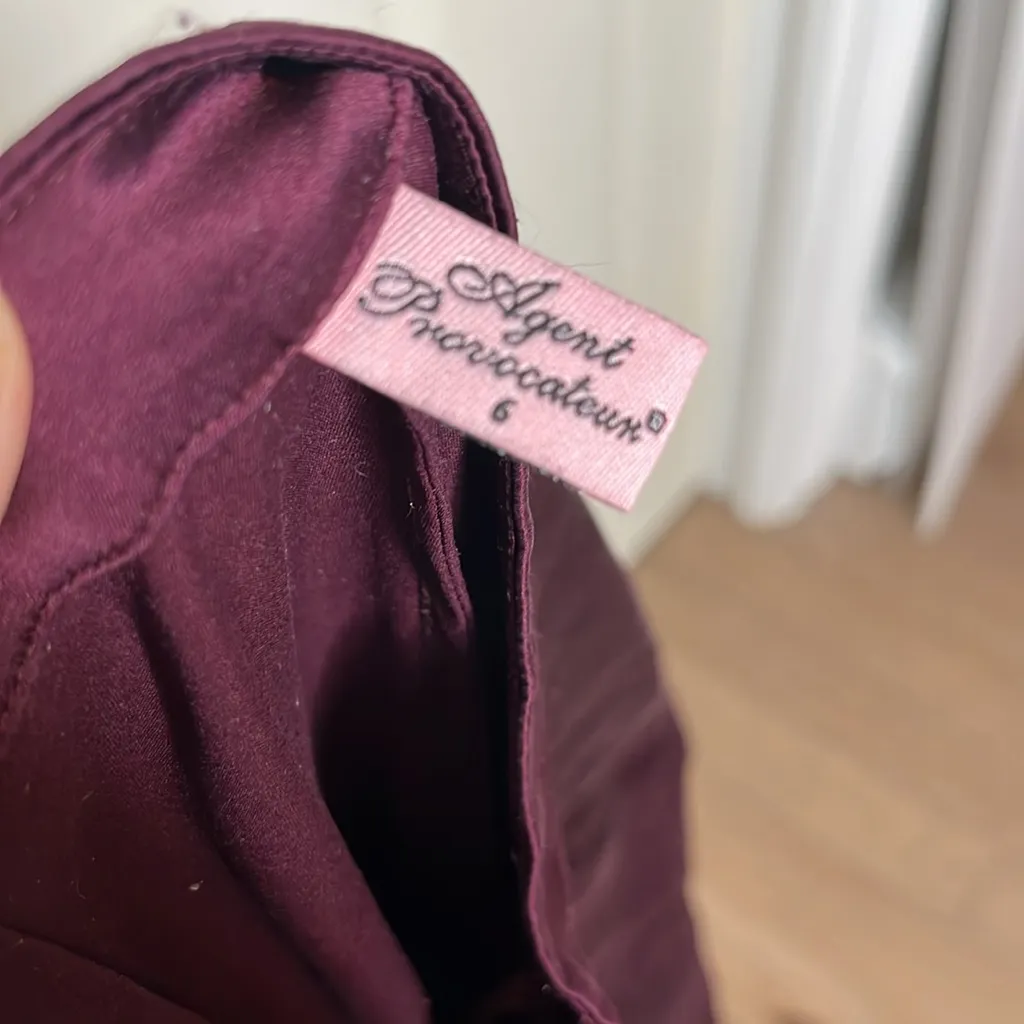 Agent Provacatuer Silk Pajamas Pants Size 6 Purple - Image 5