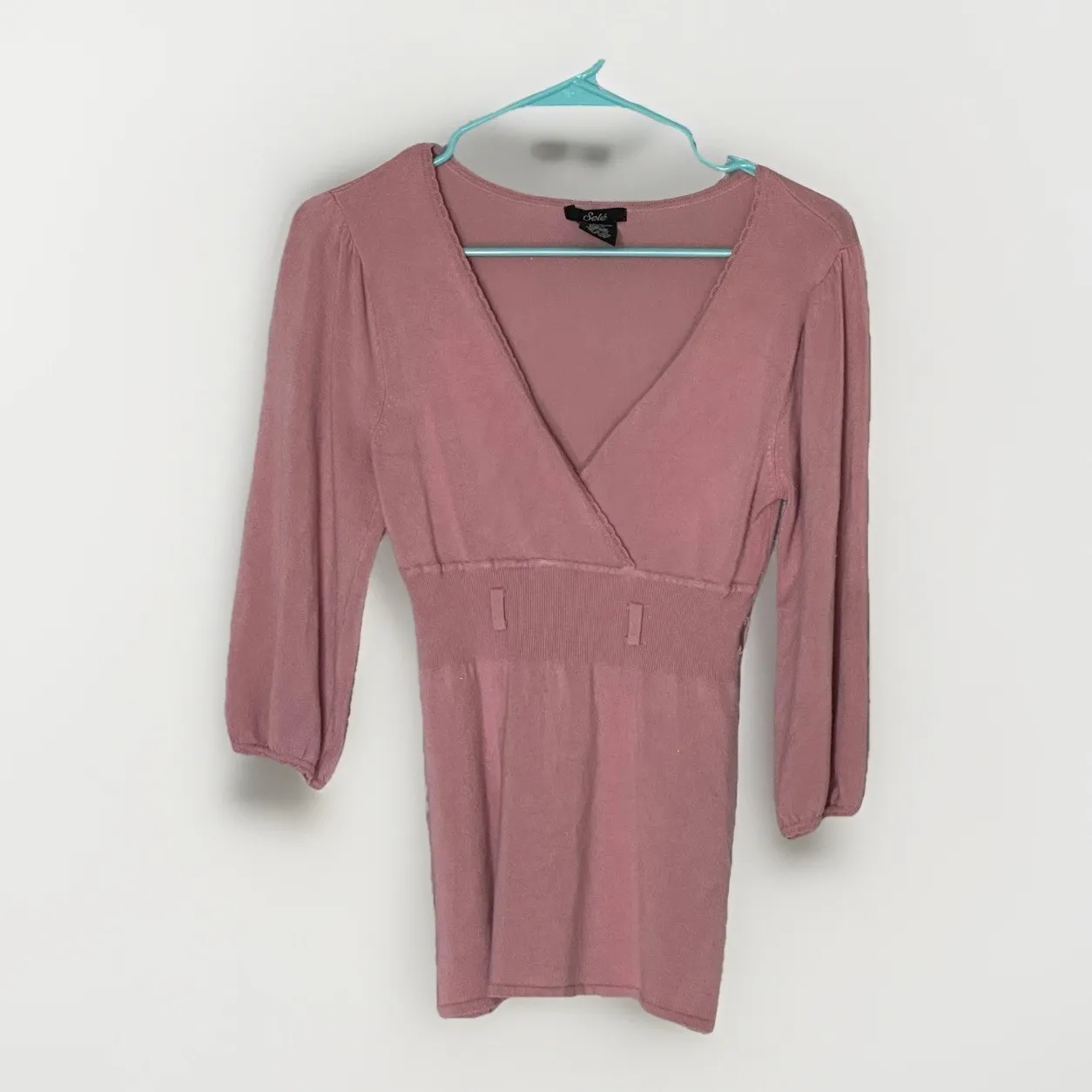 Pink Vintage Women's BabyDoll Top Y2K Long Sleeve Medium Soft 2000s Empire Flowy - Image 4