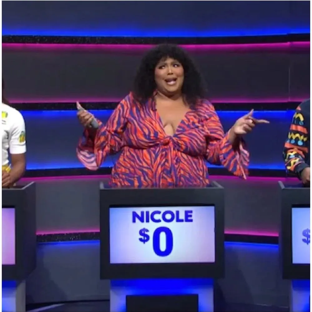 ELOQUII Tie Front Ruffle Hem long sleeve Mini Dress - LIZZO wore on SNL, size 28 - Image 2