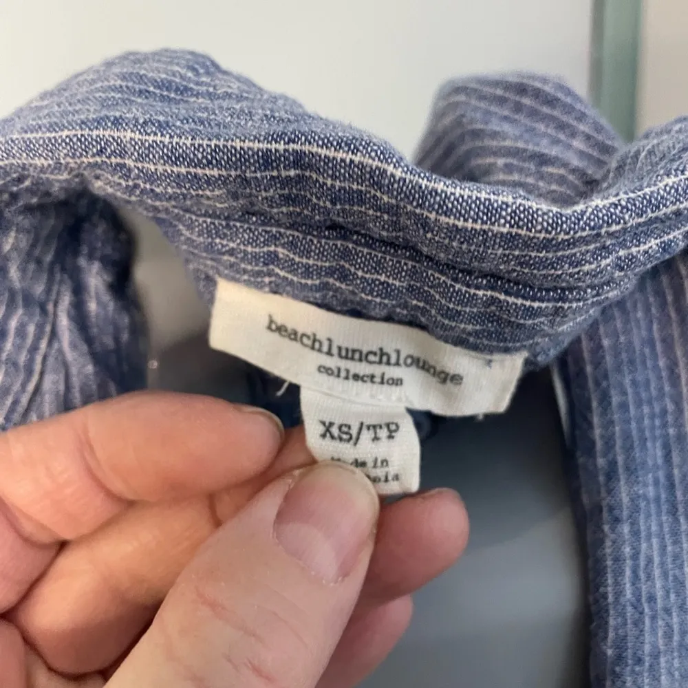 Beach Lunch Lounge Zena Womens Stripe‎ Linen Blend Shirtdress Size XS - Image 5