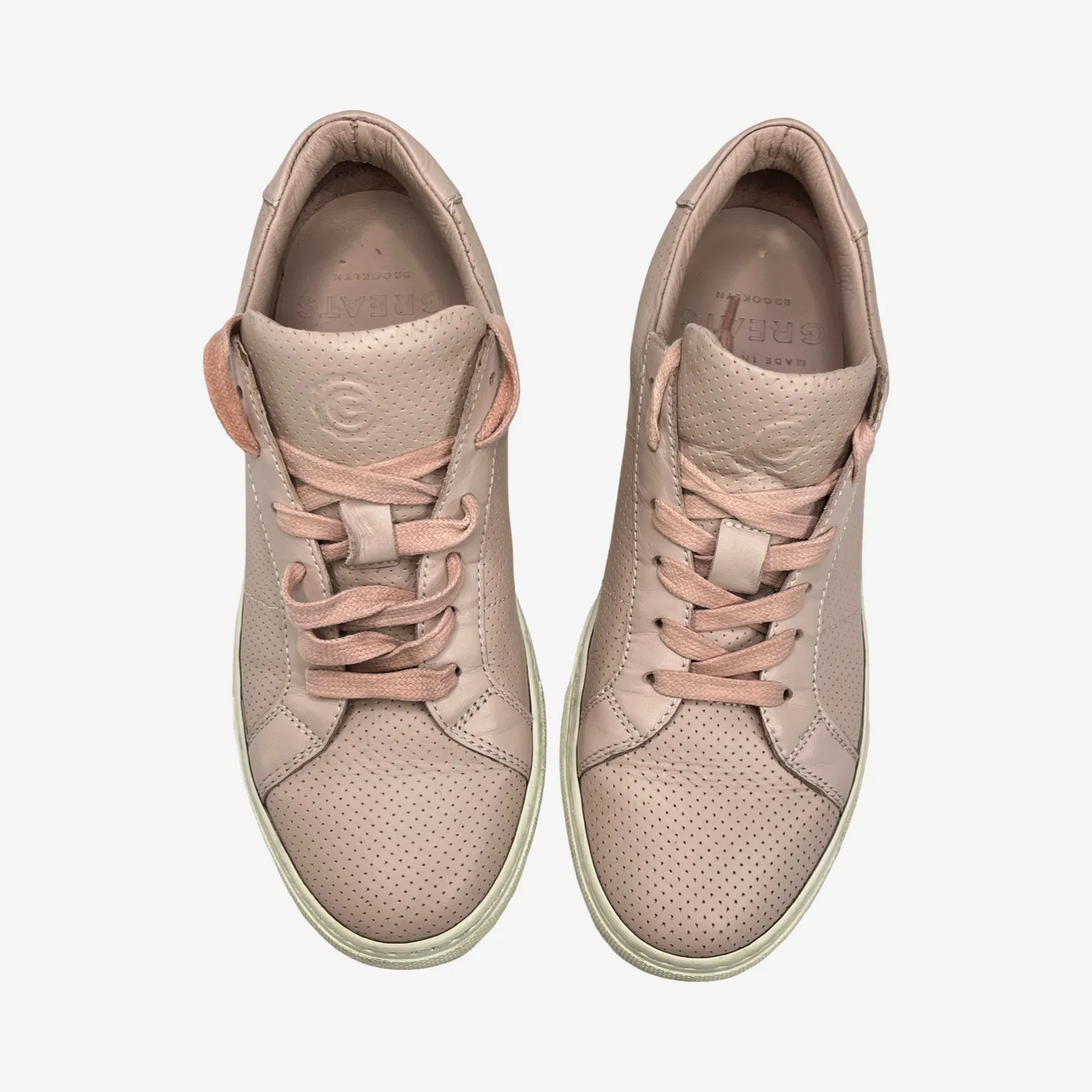 GREATS Royale Perforated Leather Sneakers Pink Blush 8.5 Made in Italy - Image 7