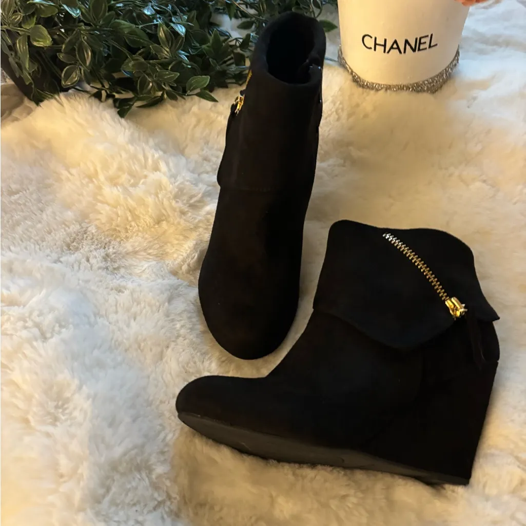 Women’s size 8 black Sexy Wedge Comfortable Ankle Boots Sexy Classic style - Image 5