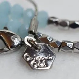 Origami Owl  Baby Blue Sparkel Silver Tone Beaded  Glam Y2k Like New Necklace - Image 2