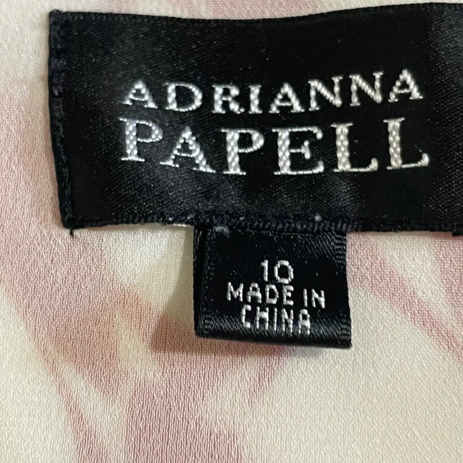 Adrianna Papell Dress Silk Blend Sleeveless Lined Dress Coral and White - Image 11