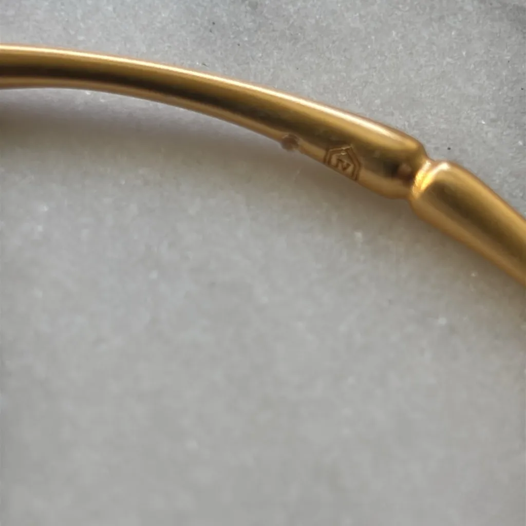 NWOT Julie Vos bamboo Gold Bangle Bracelet - Image 3