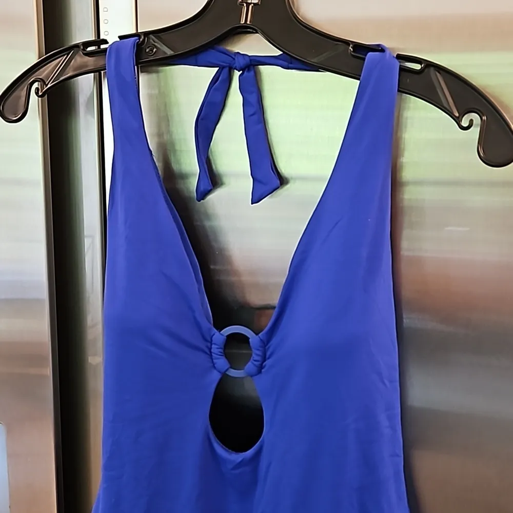 💕SEA LEVEL Eco Essentials Keyhole Halter One Piece Swimsuit Cobalt Blue 12 NWT - Image 8