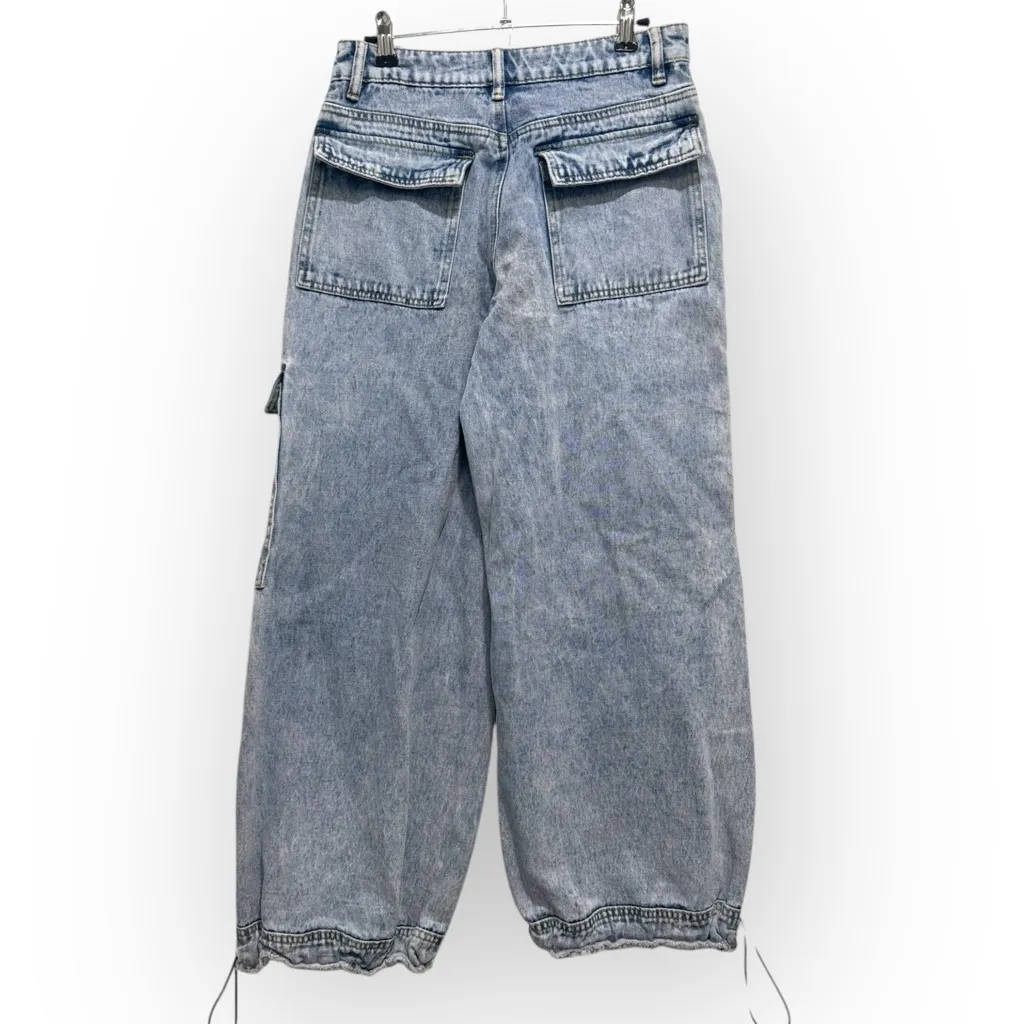 Hudson Gray Cargo Wide Leg Jeans Light Wash – Size Small - Image 2