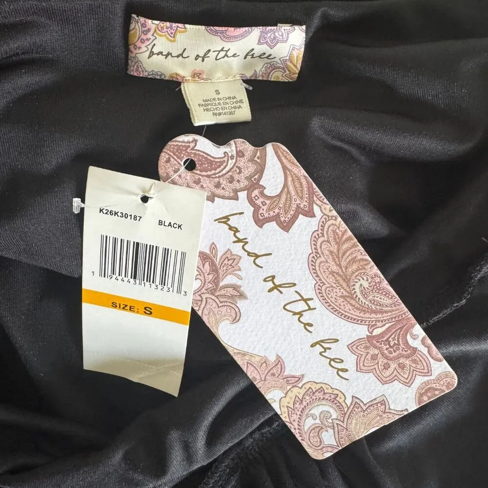 BAND OF THE FREE Girl Crush Stretch Velvet Midi Slip Dress Black NWT Small - Image 12