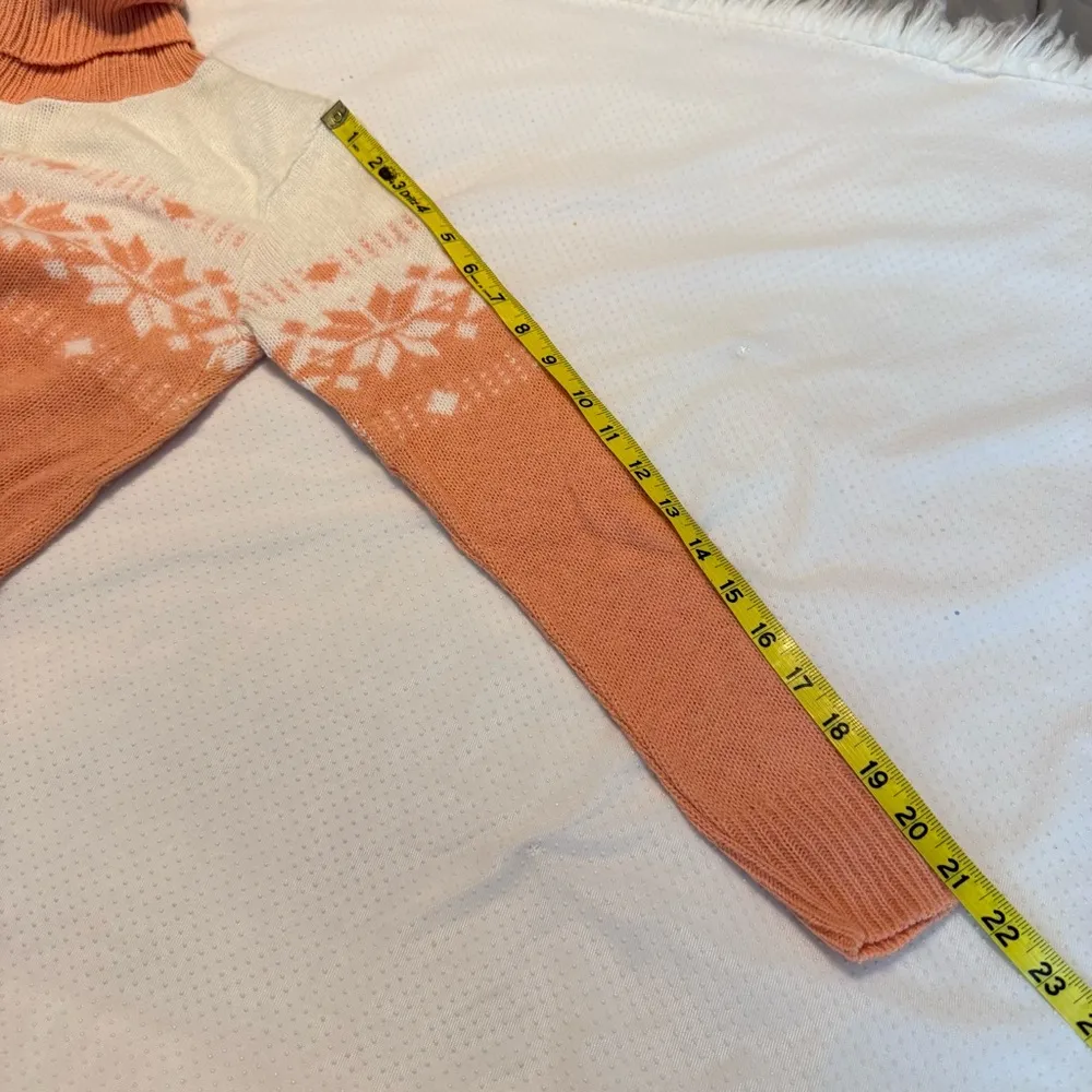 NEW Deadstock Vintage 70s 80s Bel Ami Turtleneck Sweater Fair Isle Size Medium White - Image 9