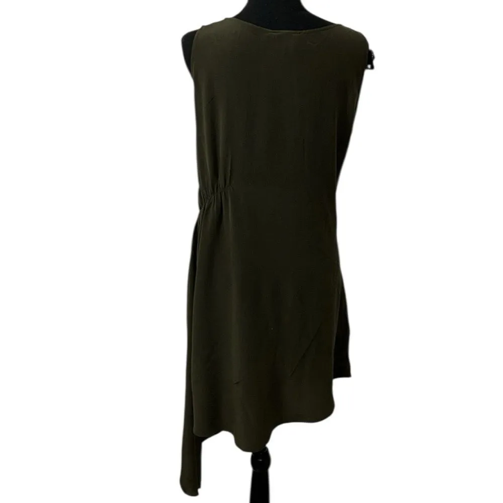 Haute Hippe Olive Green 100% Silk Tunic/Top/Dress(Size Medium) - Image 5