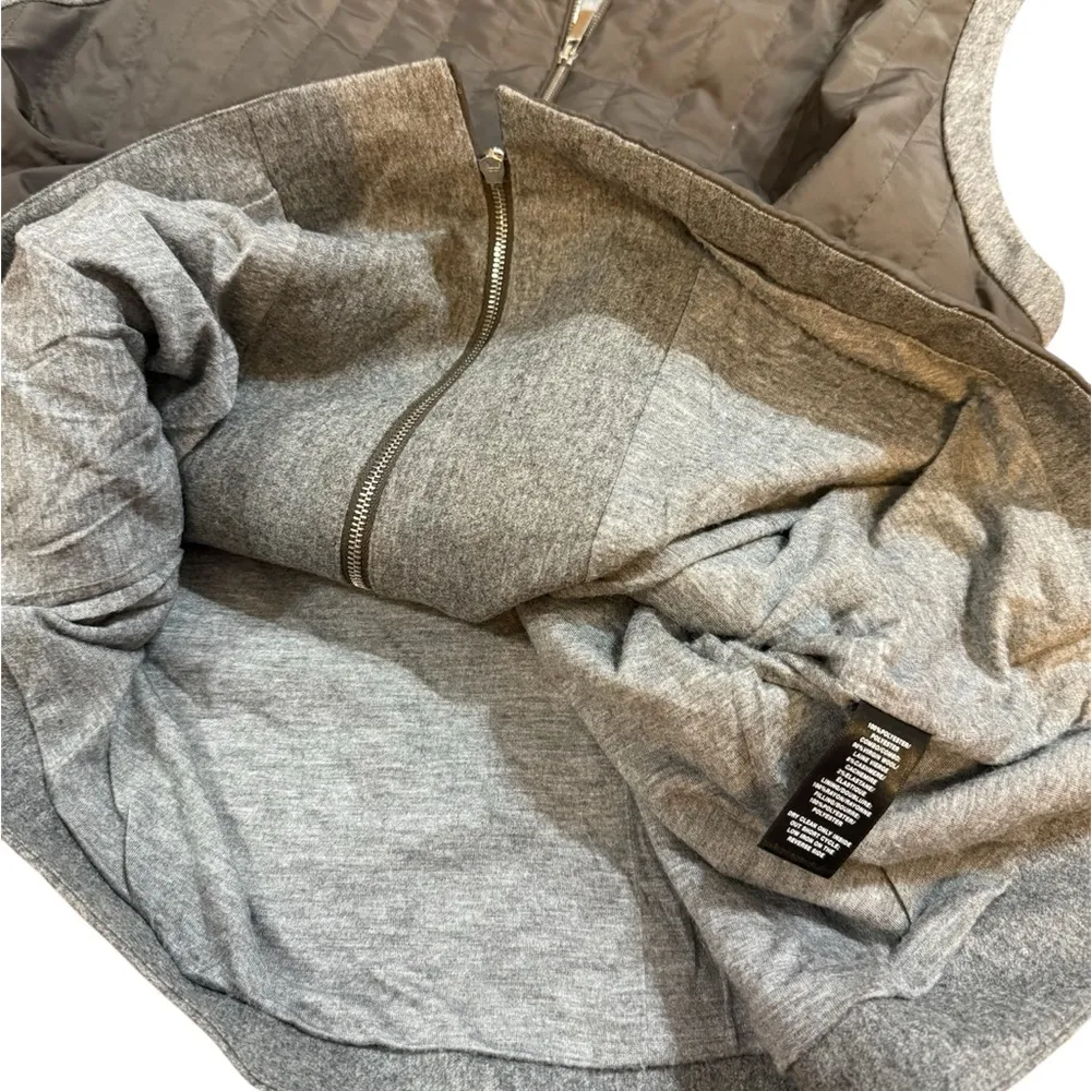 Lafayette 148 New York Quilted Zip Vest Grey Brown Size L Gray Size L - Image 7