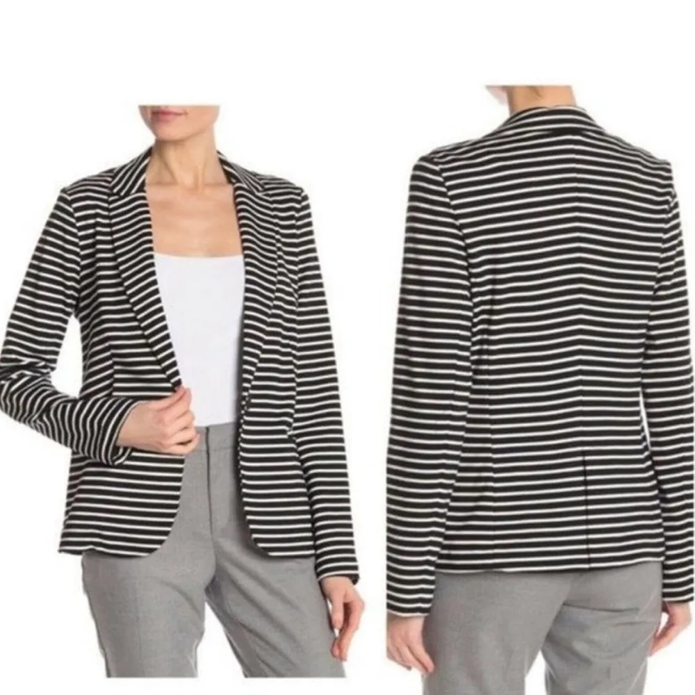 Philosophy striped ponté stretch knit blazer jacket S - Image 4
