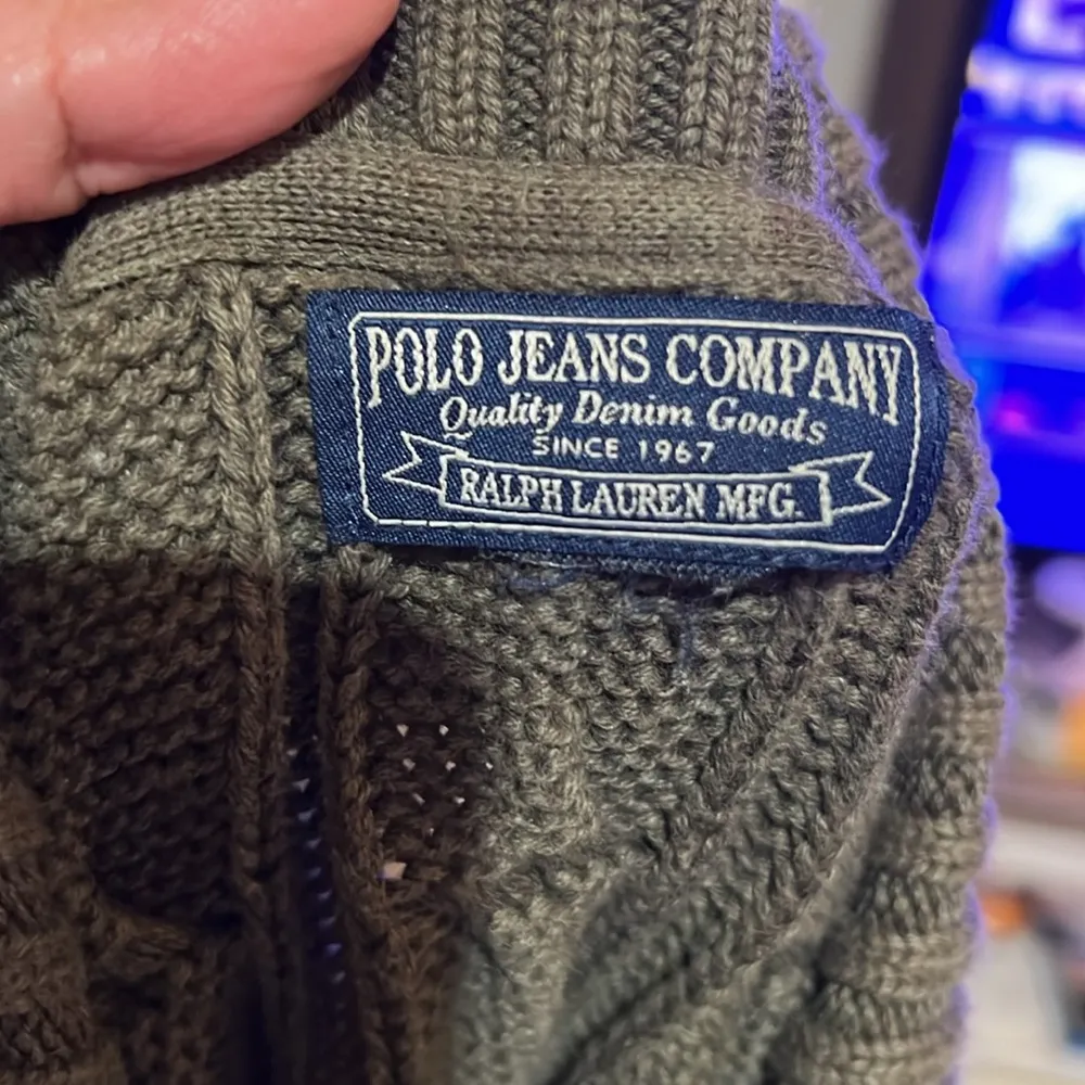 Polo Ralph Lauren olive green Women's cable net Sweater, 100% Cotton Sz S - Image 7