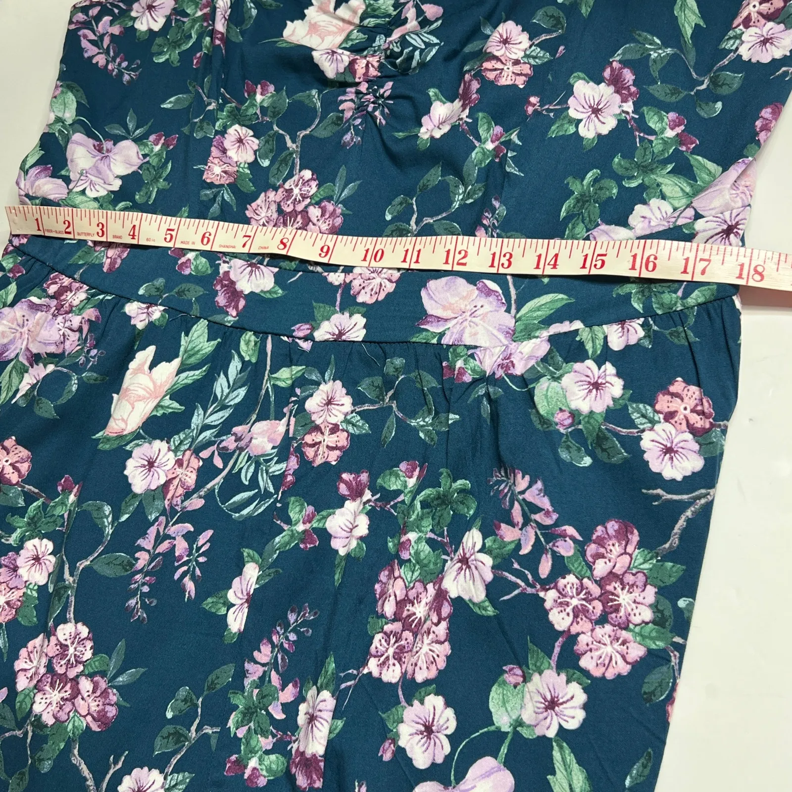 Torrid Melinda Floral Shorts Romper Blue Plus Size 2X - Image 7