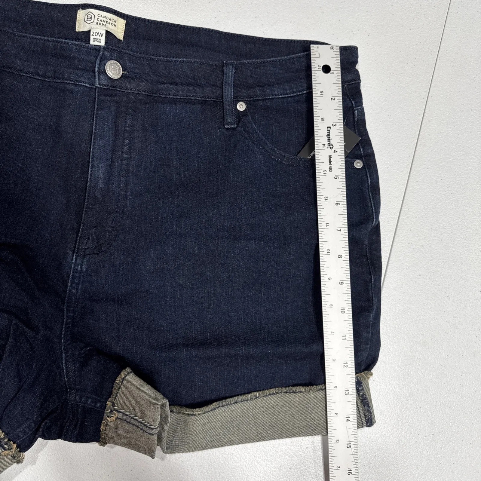 Candace Cameron Bure Blue Denim Jean Cut Off Shorts Size 20W Ventura A488192 - Image 10