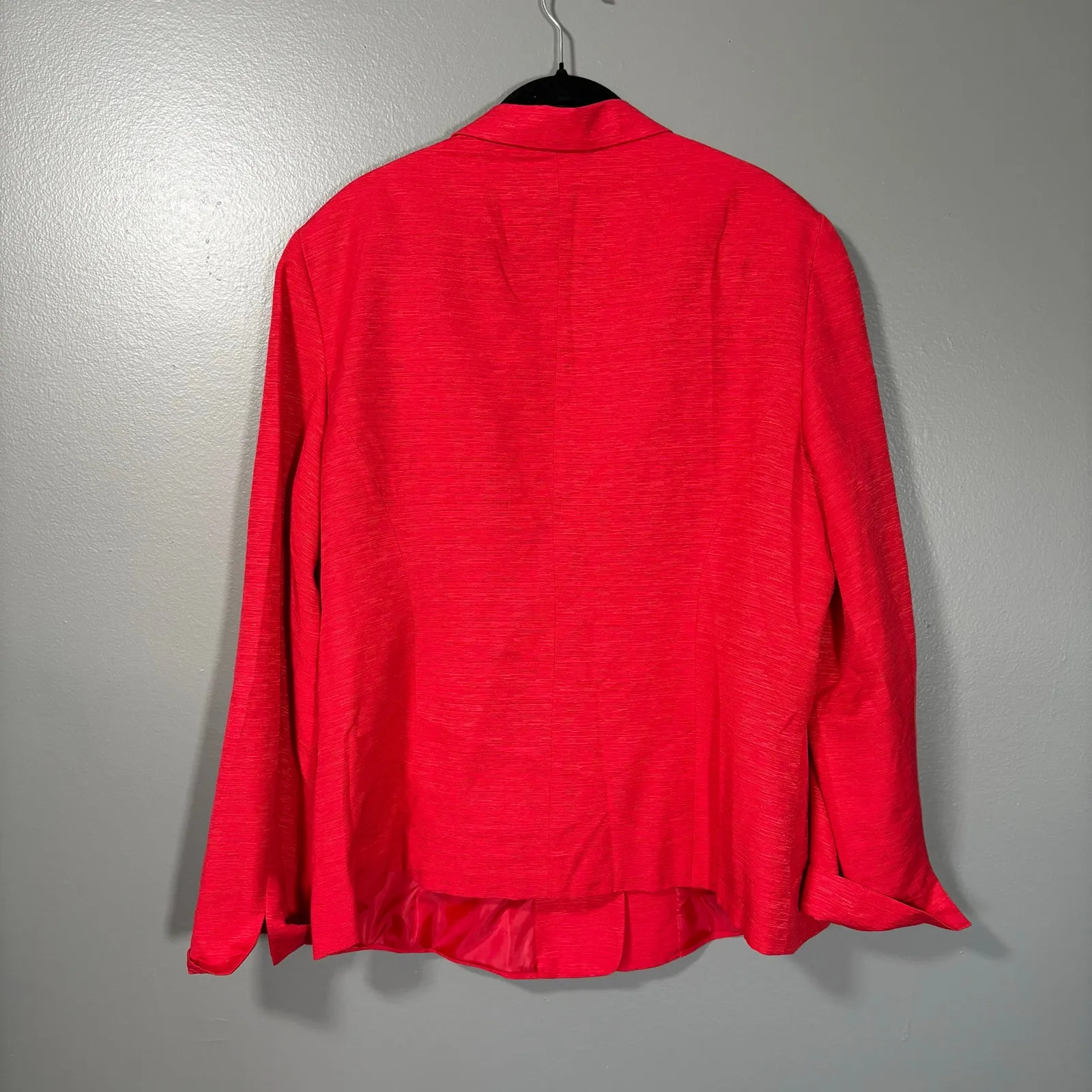 Sag Harbor Bright Red 100% Silk Glam Blazer Jacket - Size 18 - Women's Plus Size - Image 6