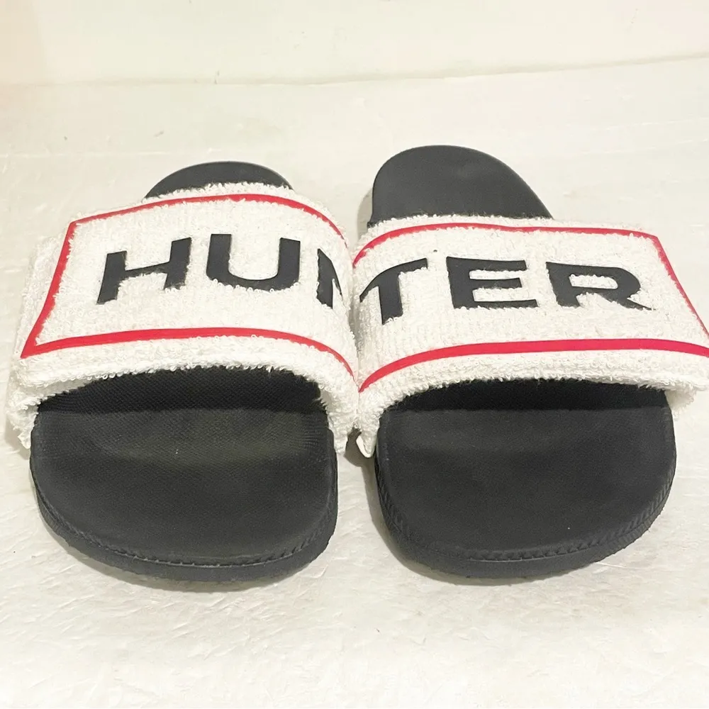 Hunter Womens Size 9 Slide Sandals Original Terry Adjustable Logo - Image 4