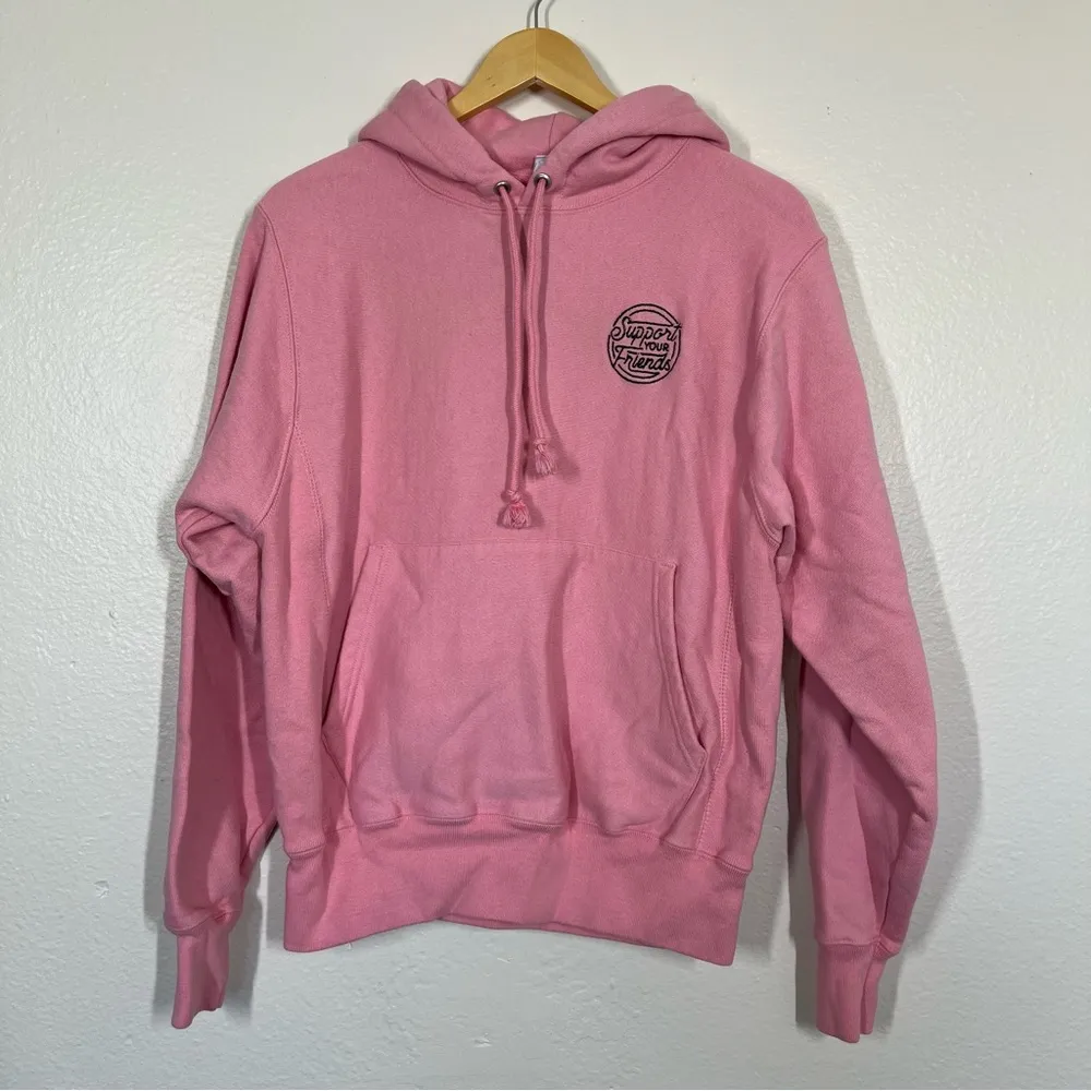 Champion Pink Reverse Weave Support Your Friends Hairy Tornado Hoodie - Image 2